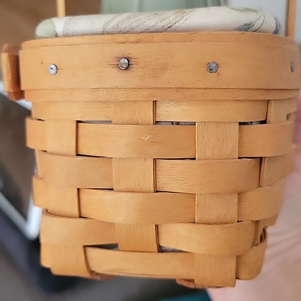 Longaberger Vintage Salt and Pepper Shakers in Handwoven lined Basket
